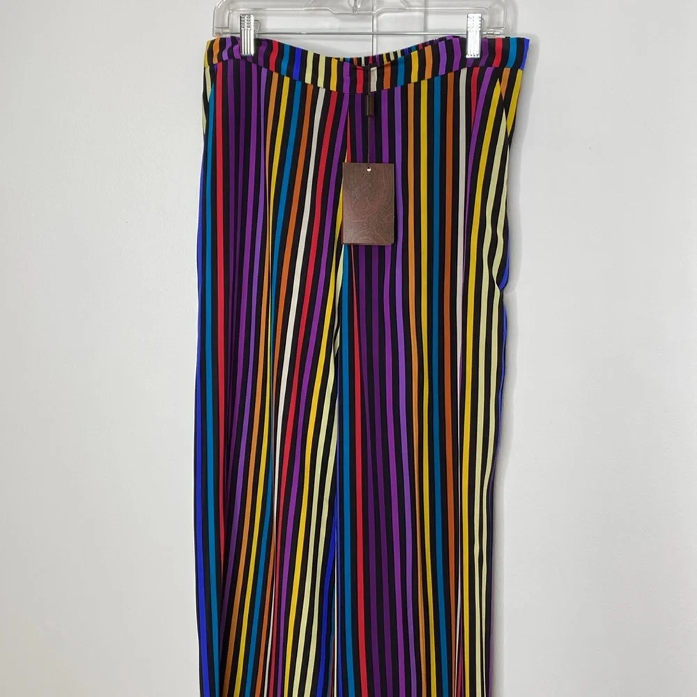 Etro Rainbow Stripe Silk Pants - Picture 3 of 11